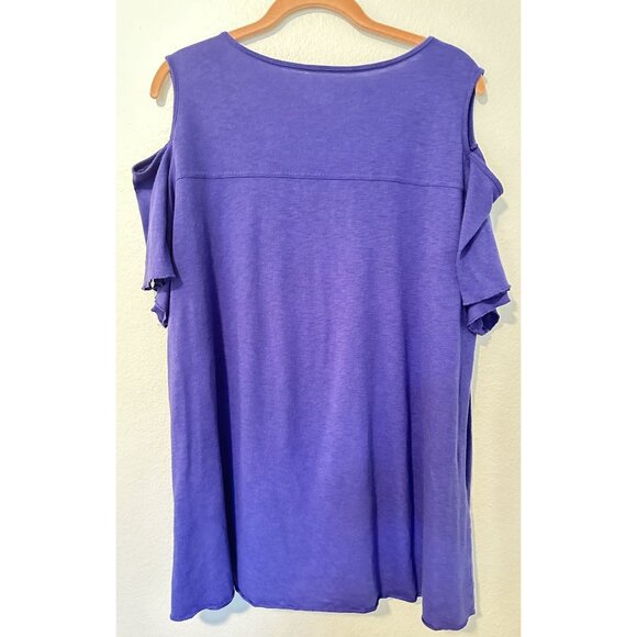 Lane Bryant Flutter Sleeved 18/20 Blouse 50% Poly 25% Pima Cotton, 25% Modal - Picture 5 of 6